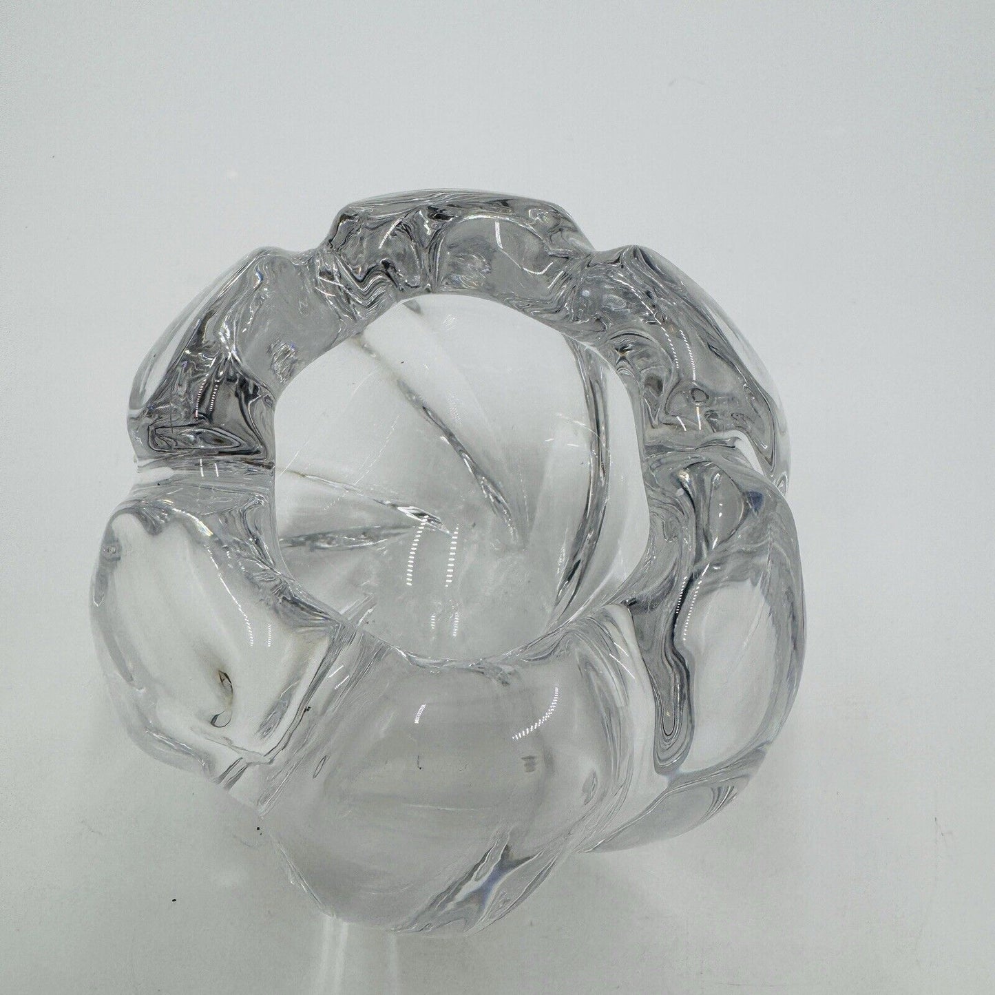 Vintage Orrefors Swedish Art Glass Rose Bowl Vase Edvin Ohrstrom Signed 2444.511