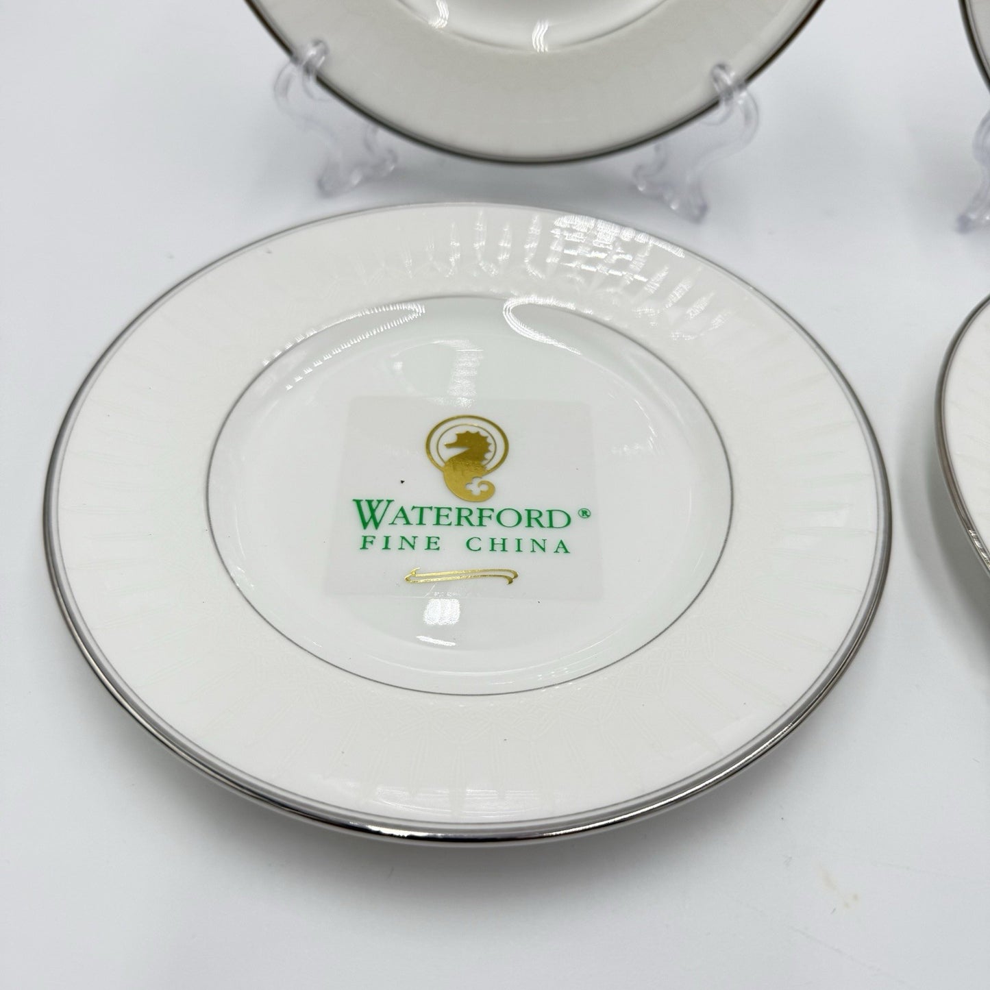 Waterford Lismore Platinum British China Bread/Butter Plates 4 PCs 6” New