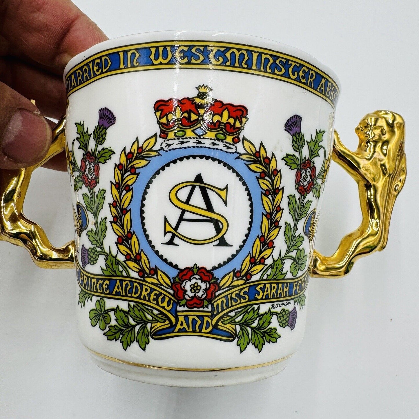 Paragon Fine China England Prince Andrew & Sarah Ferguson Double Handle Cup