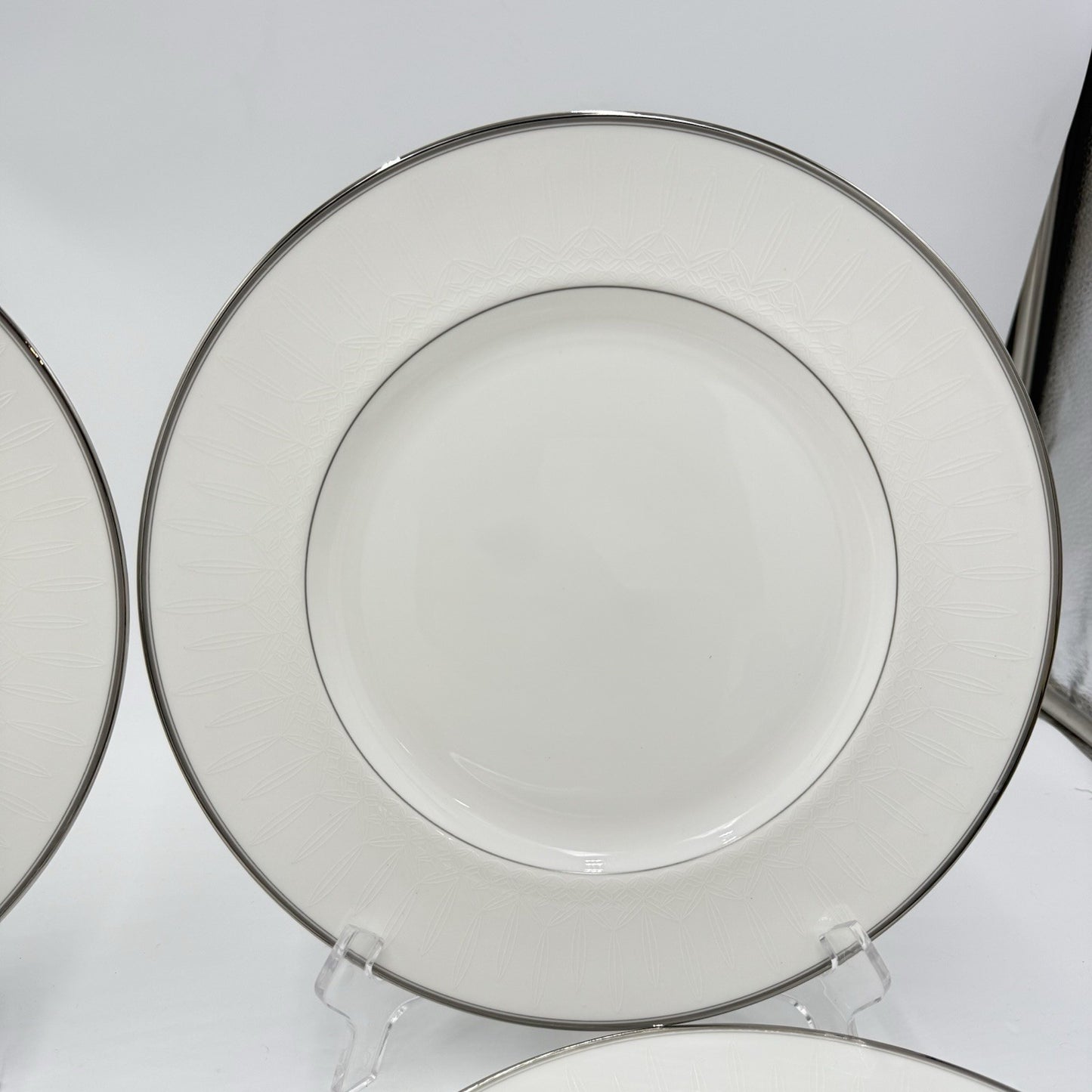 Waterford Fine English China Lismore Platinum Dinner Plates 4 PCs 10.75” New