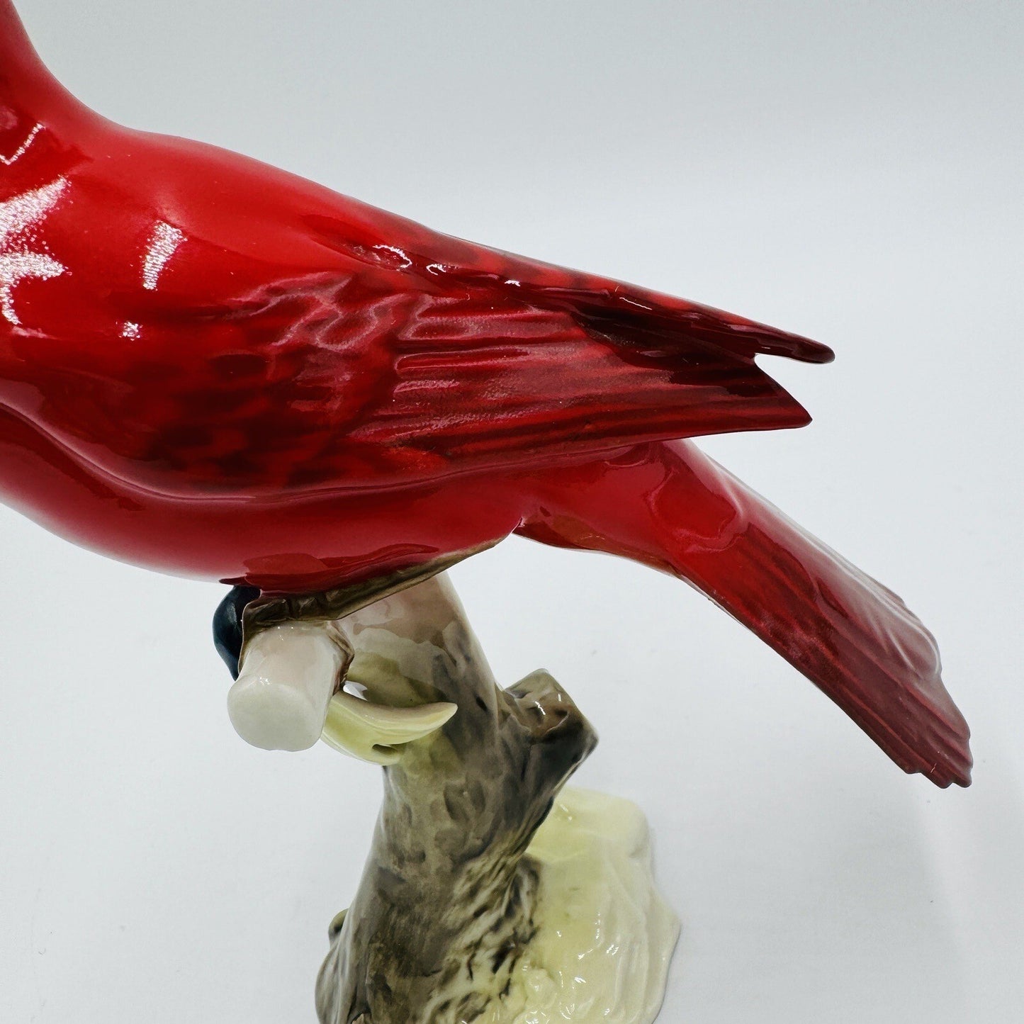 Hutschenreuther Kunstabteilung Cardinal Bird Figurine Porcelain Germany Red Vtg