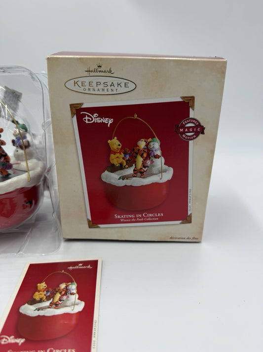 Hallmark Keepsake Magic Motion 2002 Winnie The Pooh Skating In Circles