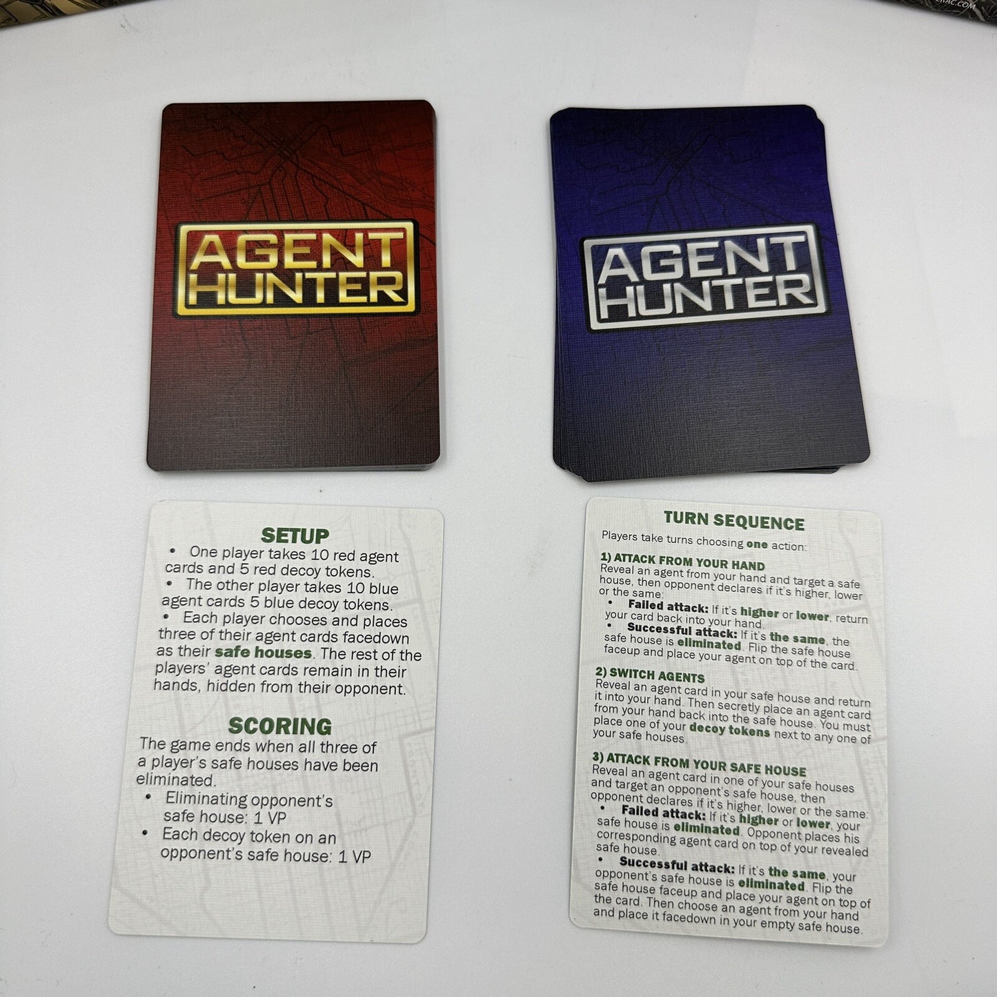 AEG Mike Elliott's Agent Hunter Game of Espionage for 2 Players Cards Fun