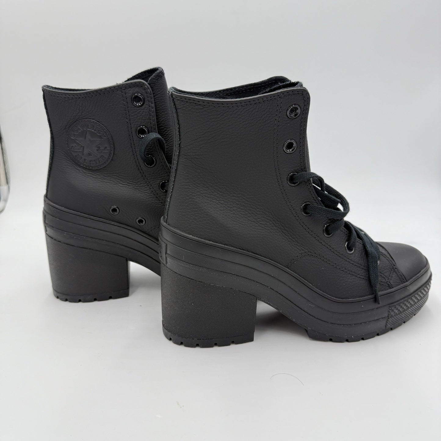 CONVERSE Chuck 70 De Luxe Heel Leather Boots Shoes A06145C Size 9 Women Black