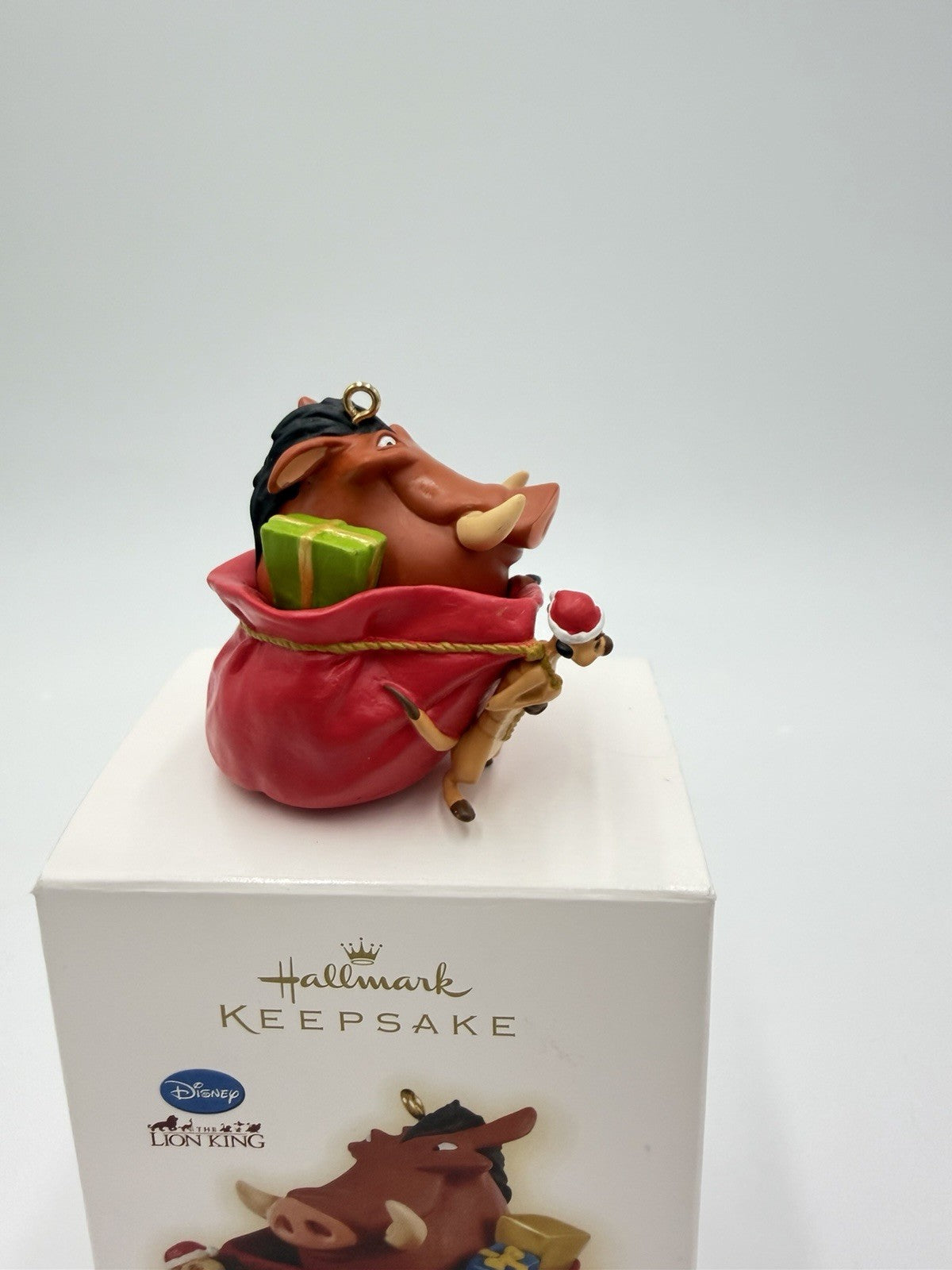 The Lion King Christmas Is In the Bag Hallmark Disney Ornament Pumbaa & Timon