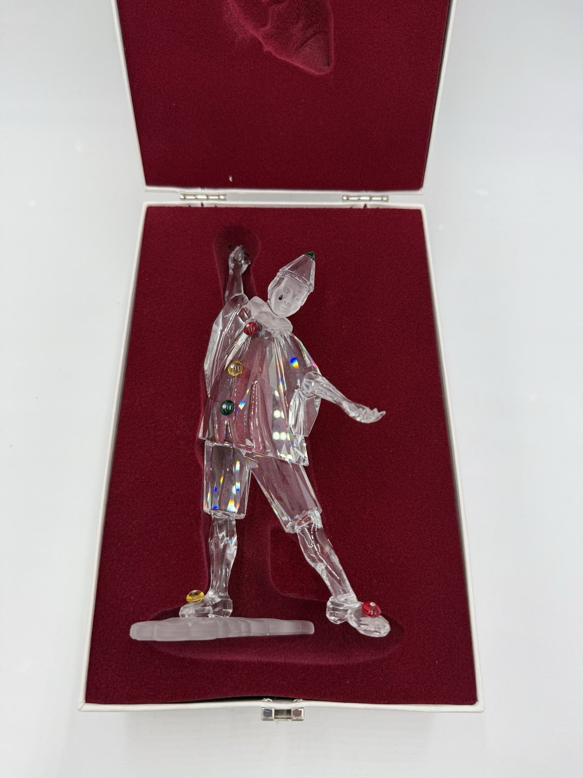 SWAROVSKI Crystal Austria Masquerade Pierrot Figurine 7” H ANNUAL EDITION 1999