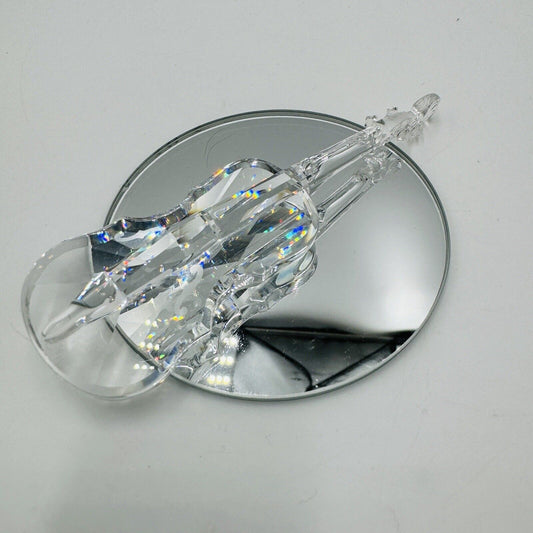 Swarovski Crystal Austria Violin Figurine Clear Iridescent Marked (no Bow)