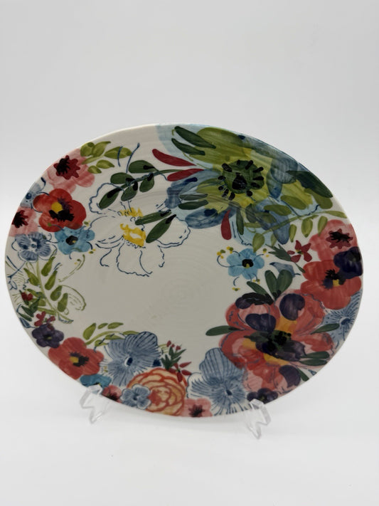Anthropologie Art Pottery Sissinghurst Castle Estudio Flores Dinner Plate 10.5”