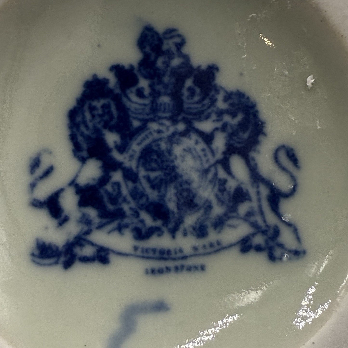 Antique Victorian Ware Ironstone Blue & White Pitcher Porcelain 1920