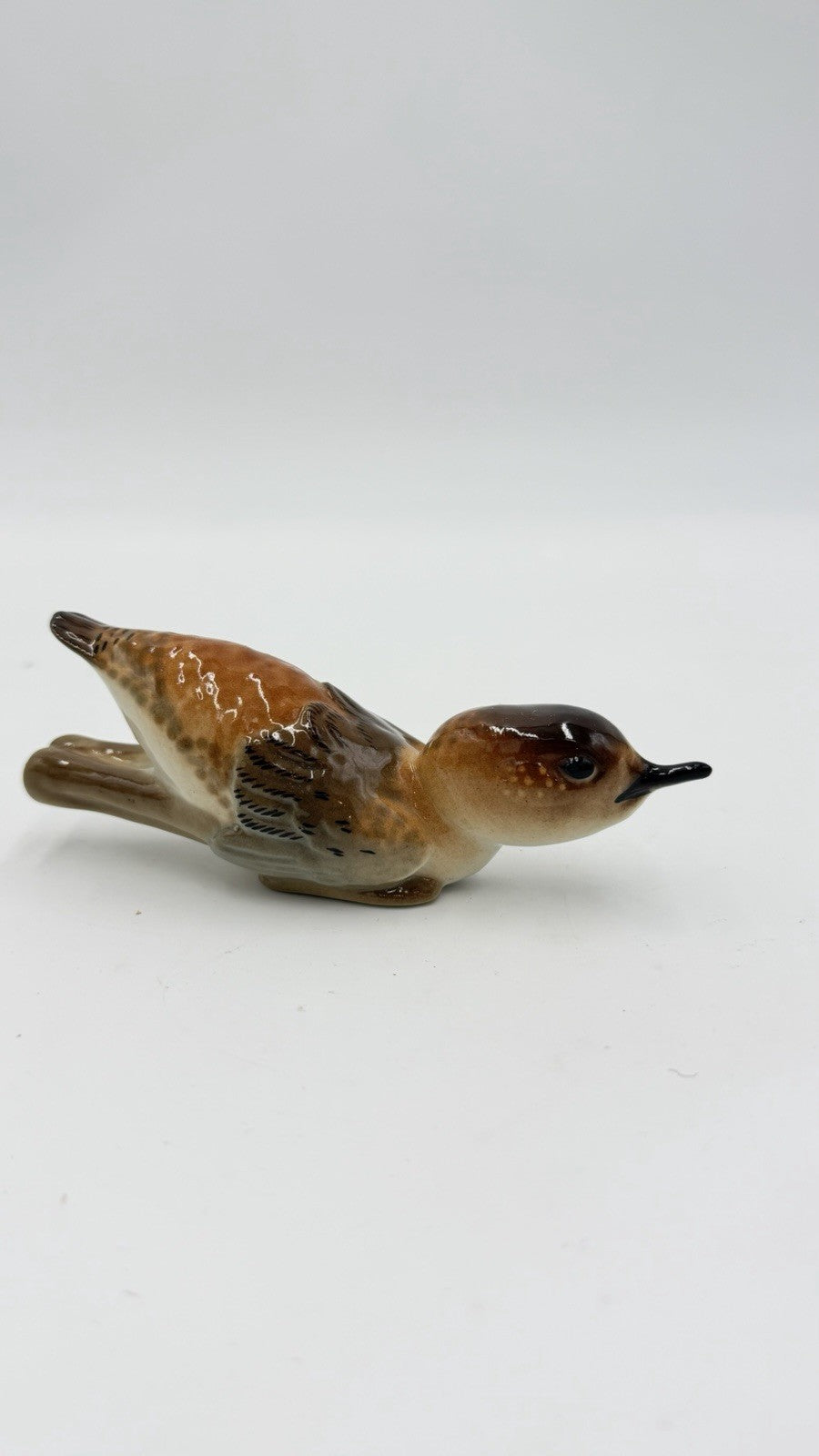 Rare Lomonosov Porcelain Baby stone curlew bird figurine 2”x5” Hand Painted USSR