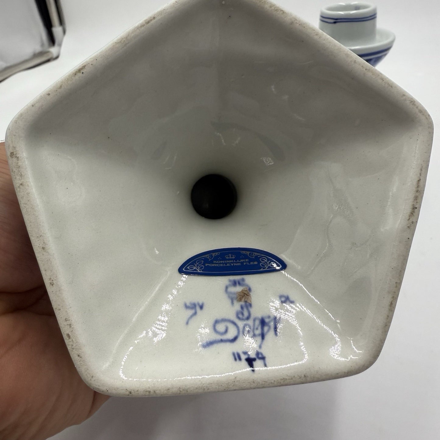 Royal Delft Porceleyne Fles Vintage 4.5" Candle Stick Holders Blue White Signed