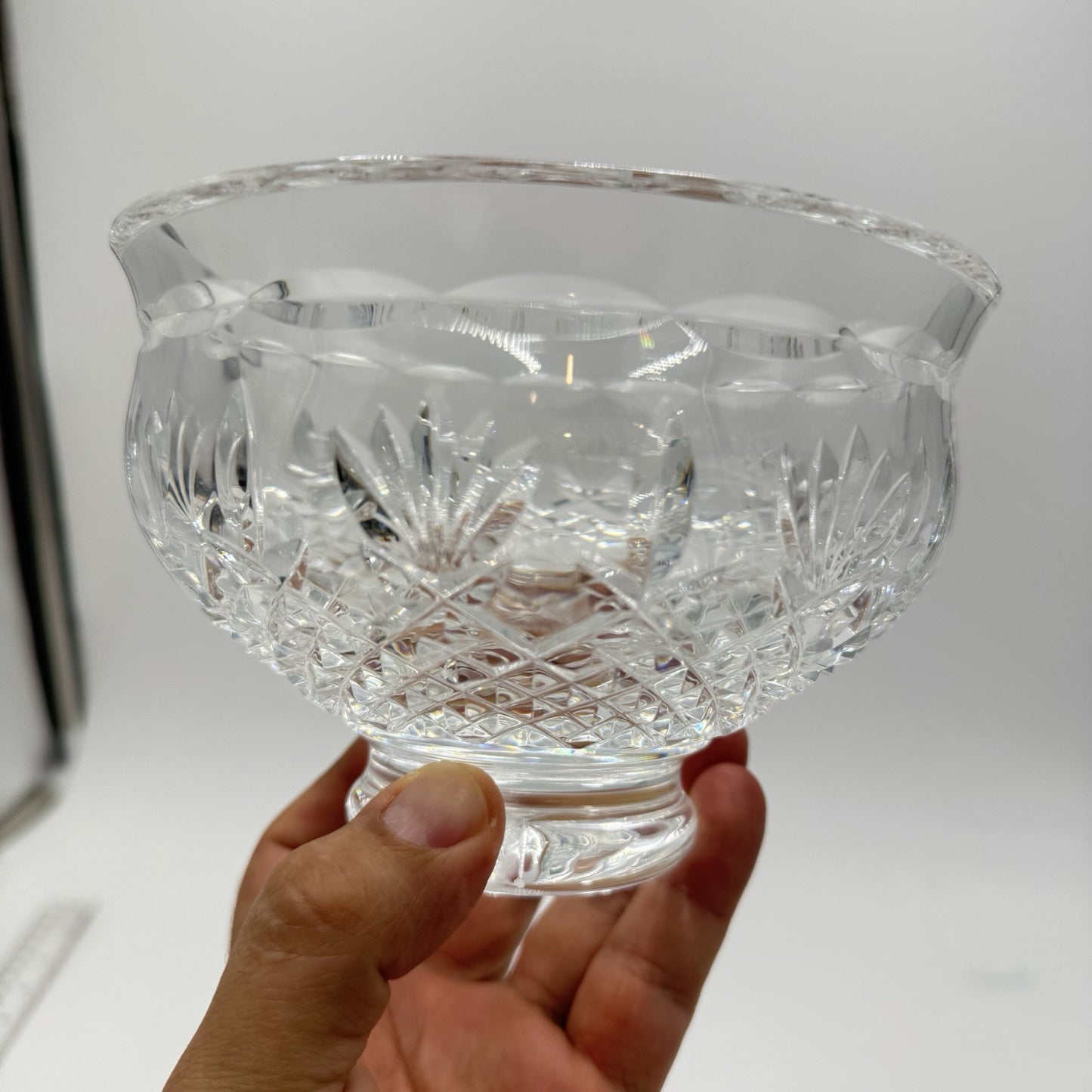 Vintage Waterford Crystal Killarney Footed Bowl 6" Ireland Etched Clear
