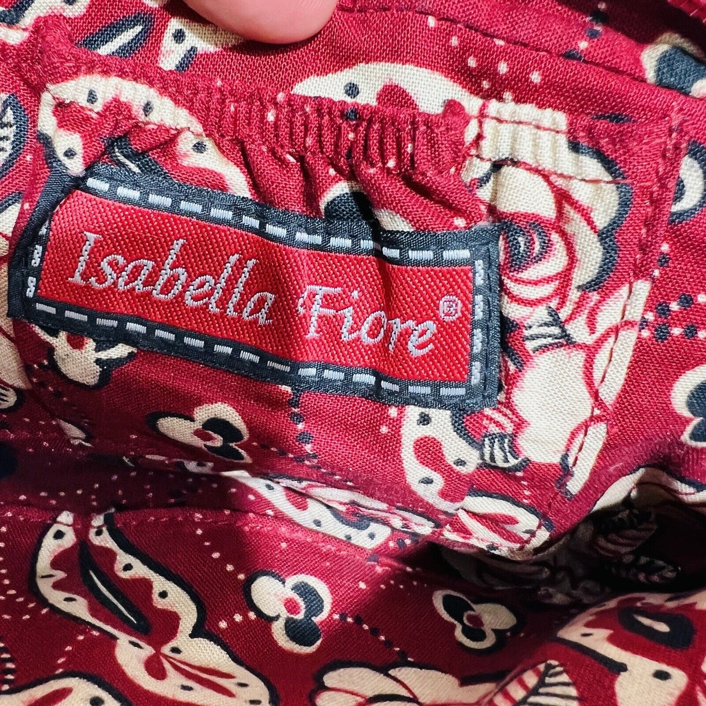 Isabella Fiore Clutch Wristlet Women's Handbag Black Red Embroidered Purse Bag