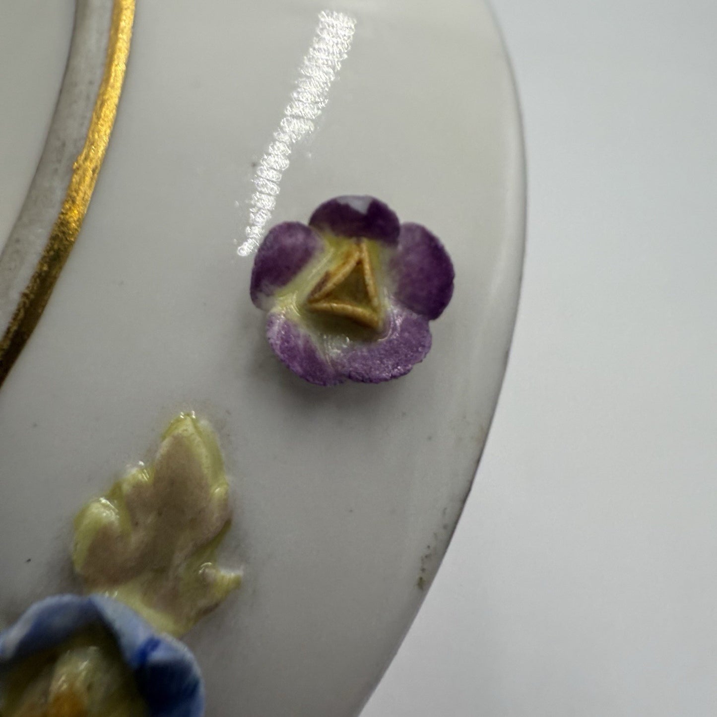 Antique Meissen Porcelain Miniature Floral Saucer Porzellan Miniature Germany