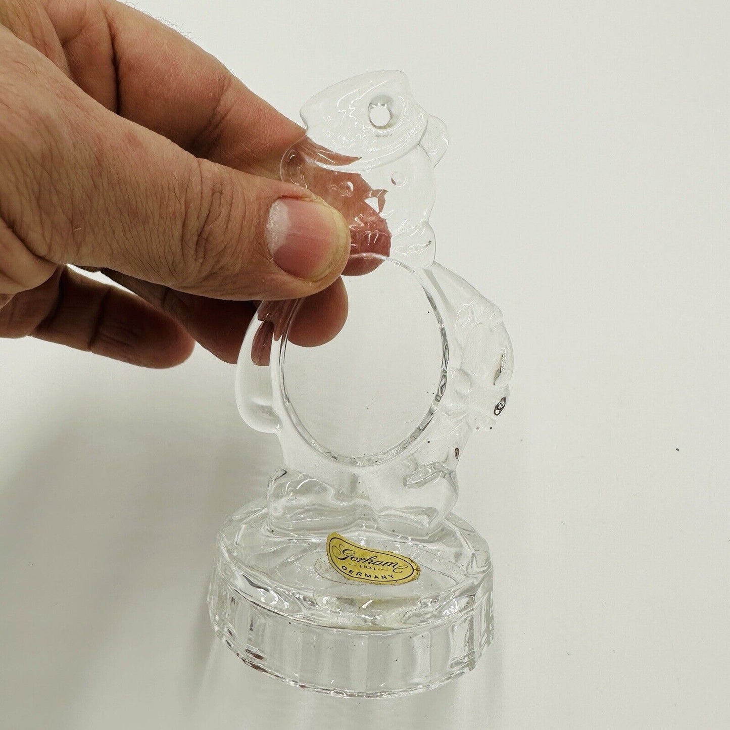 Gorham Bear Photo Christmas Ornament Holiday Decoration Decor Vintage Glass