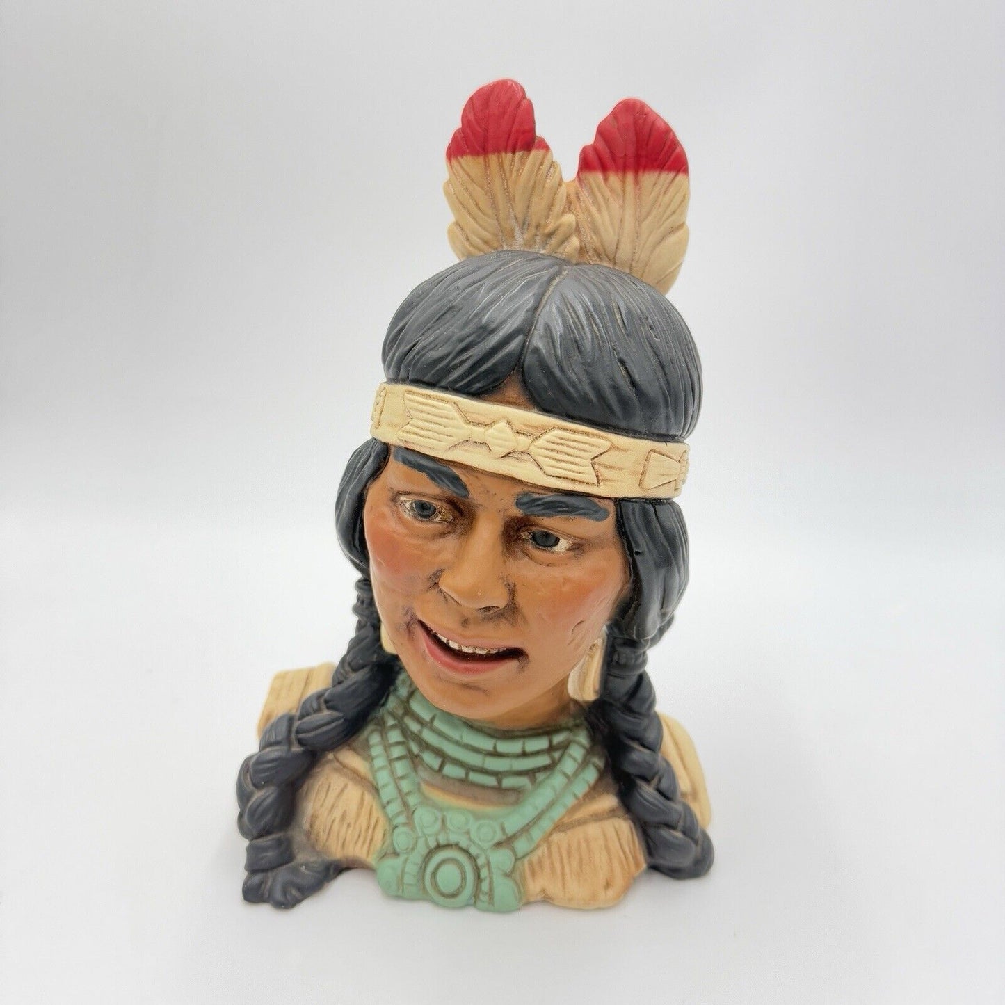 1974 Universal statuary Corp Chicago USA female native american sculpture 10”