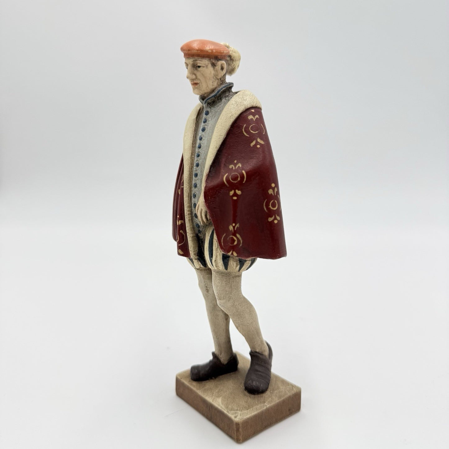 Rare Anri Wood Carving Italy Renaissance Folk Art Figurine 1950 Hand Carved 5.5"