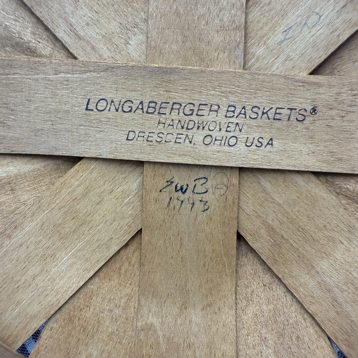 Longaberger Round Darning Basket Divided Protector Fruit Liner 1993