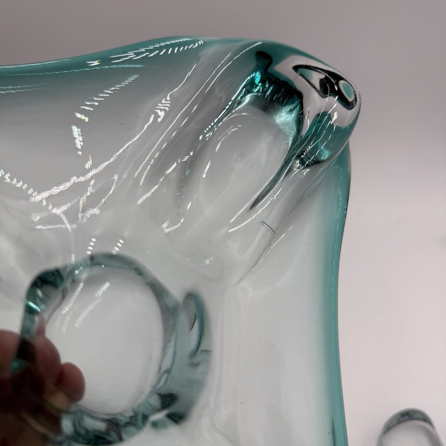 Moebel Murano Dark Aqua Art Glass Bowl Antonio Da Ros Cenedese 1960's Italy