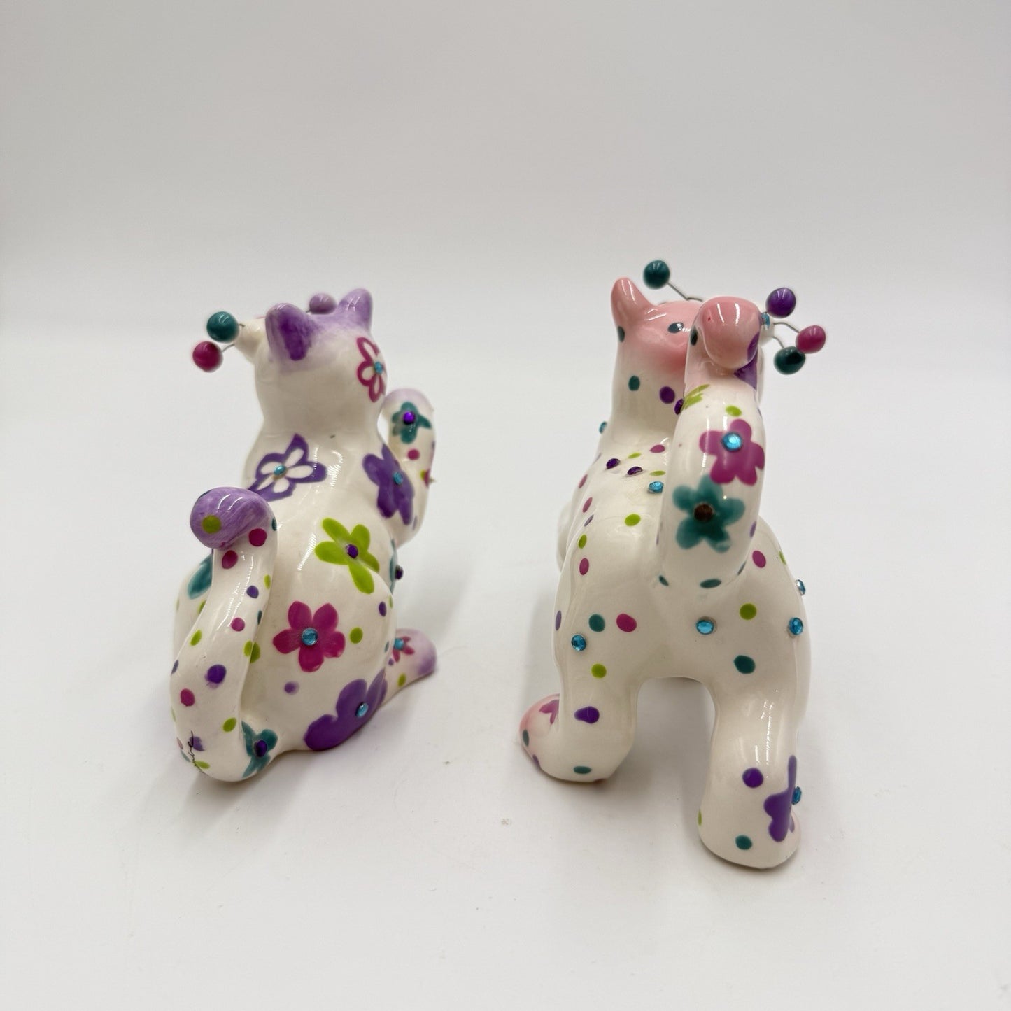 Lacombe willitts designs ceramic cats figurines vintage 2005 3.2” Painted