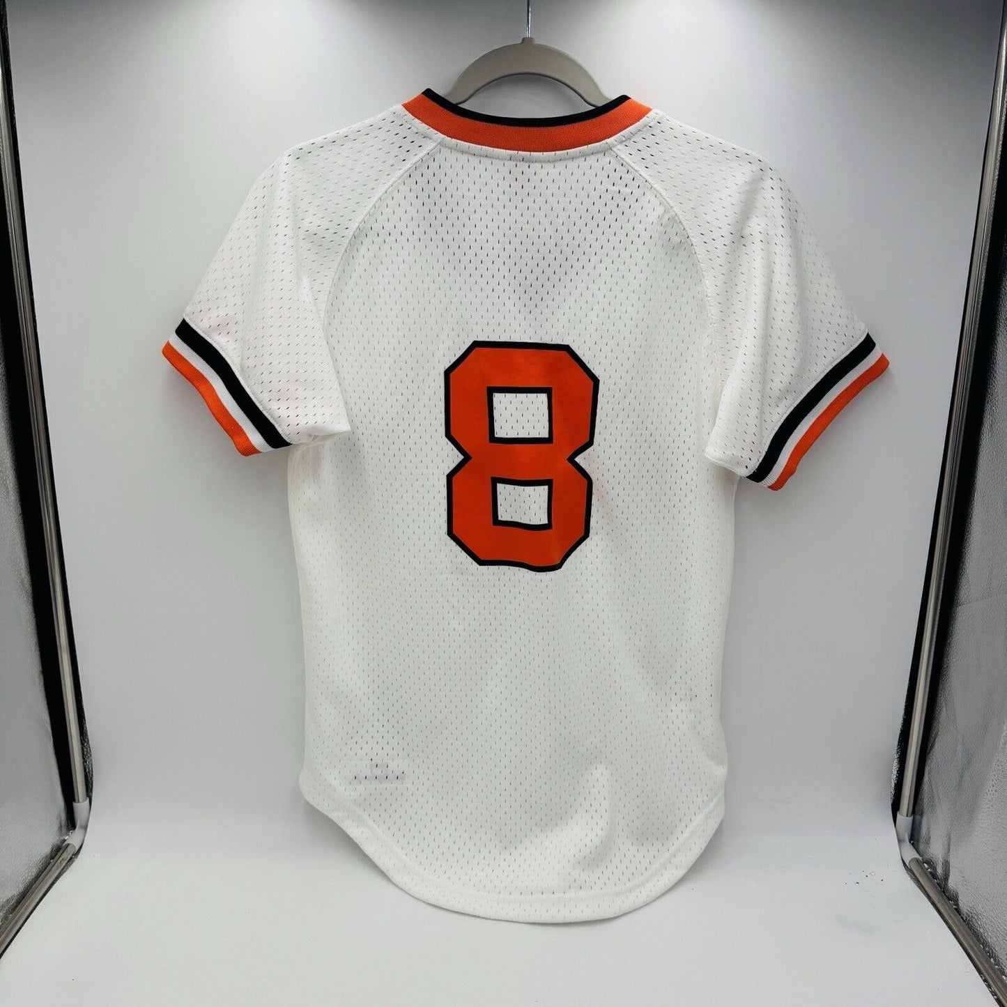 Mitchell & Ness 1985 Baltimore Orioles Cal Ripken Jr. BP Jersey Sz S 36 # 8