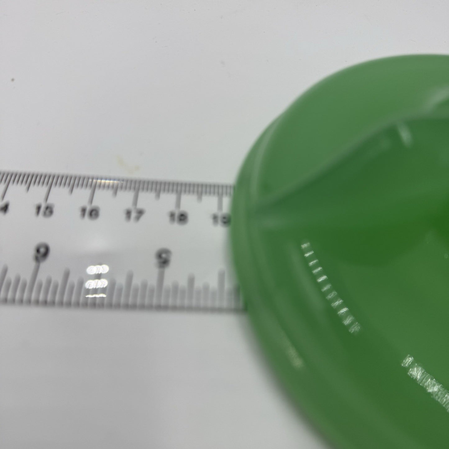 HOUZE Art Glass Jadeite Jade Green Vintage 1930's Bowl Stand Seals 2.5”x 3.5”
