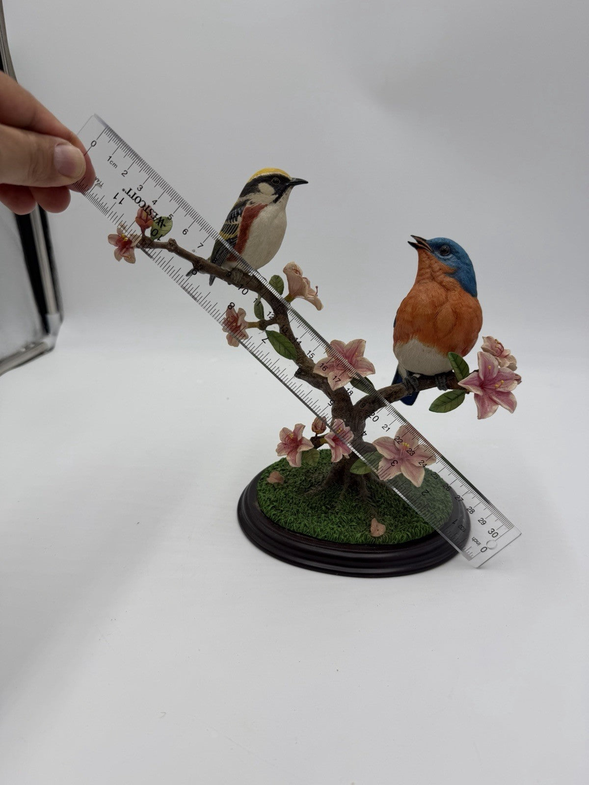 Rare Danbury Mint Spring Greetings Blue And Yellow Birds By Bob Guge Figurine