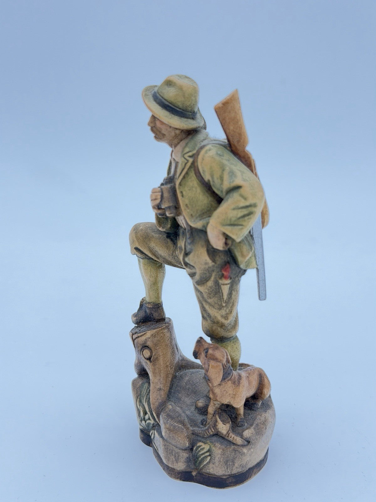 Vintage Folk Art Dolfi Italy Hand Carved Wood Figurine YAEGER DOLD 5”H