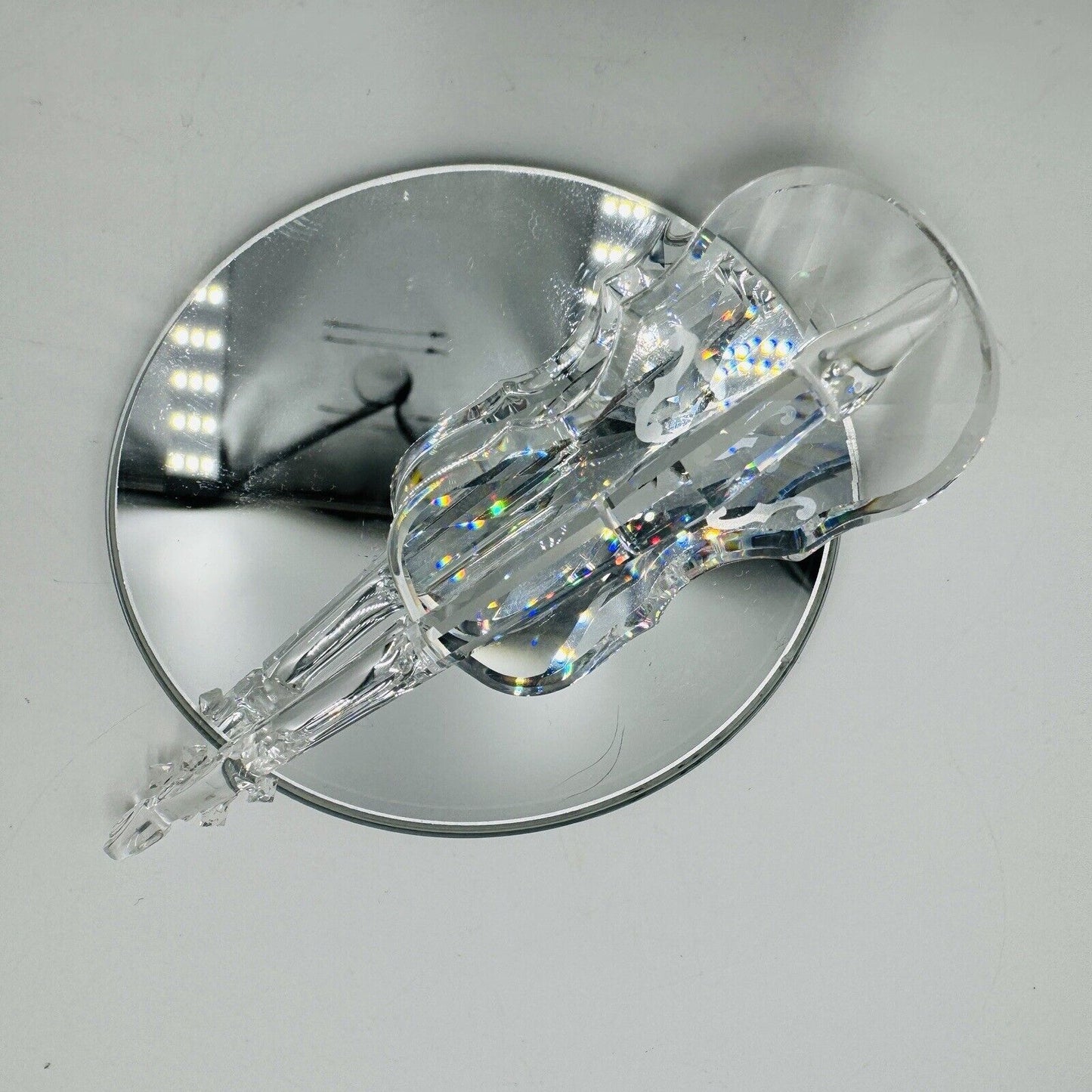 Swarovski Crystal Austria Violin Figurine Clear Iridescent Marked (no Bow)