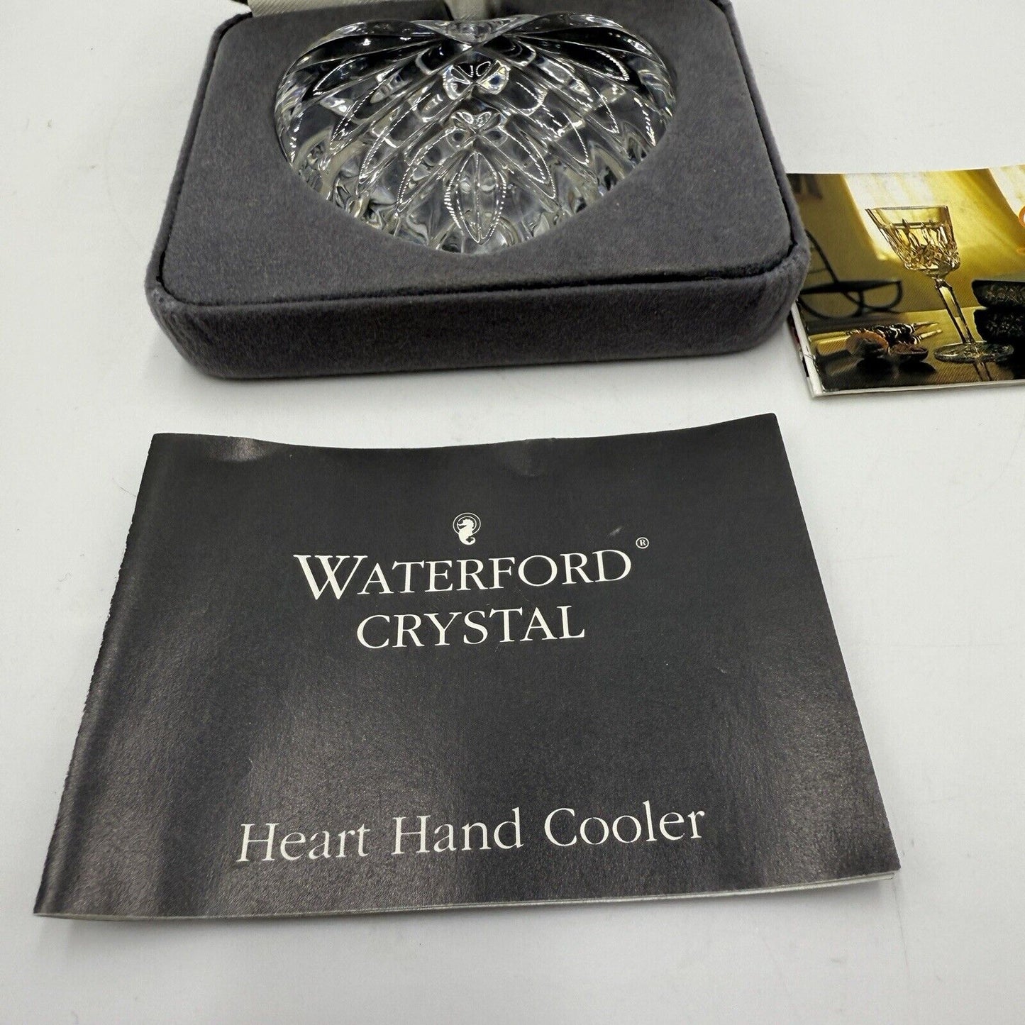 Waterford Crystal Heart Heart Hand Cooler Sculpture Paperweight Office Decor Box