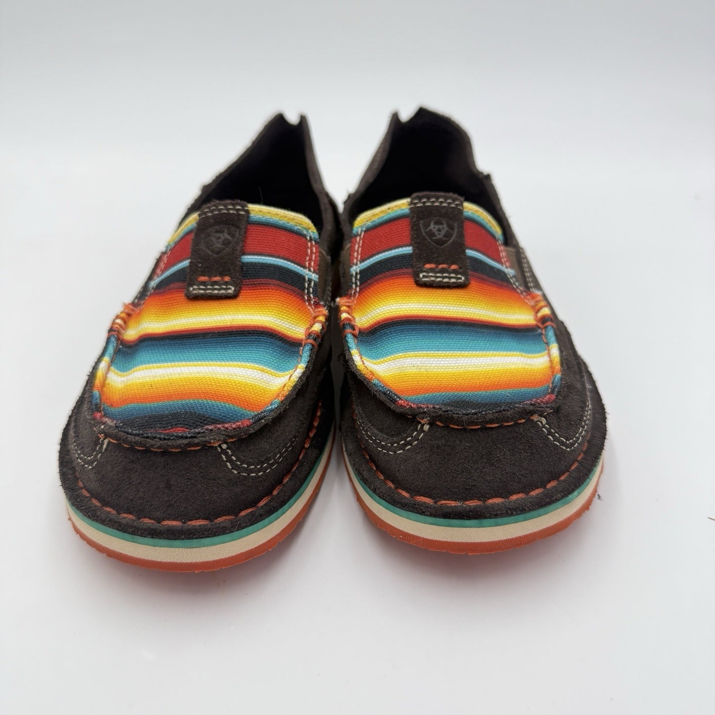 Ariat Cruiser Womens Suede Chocolate Fudge Serape Print Slip-on Shoes Size 7.5B