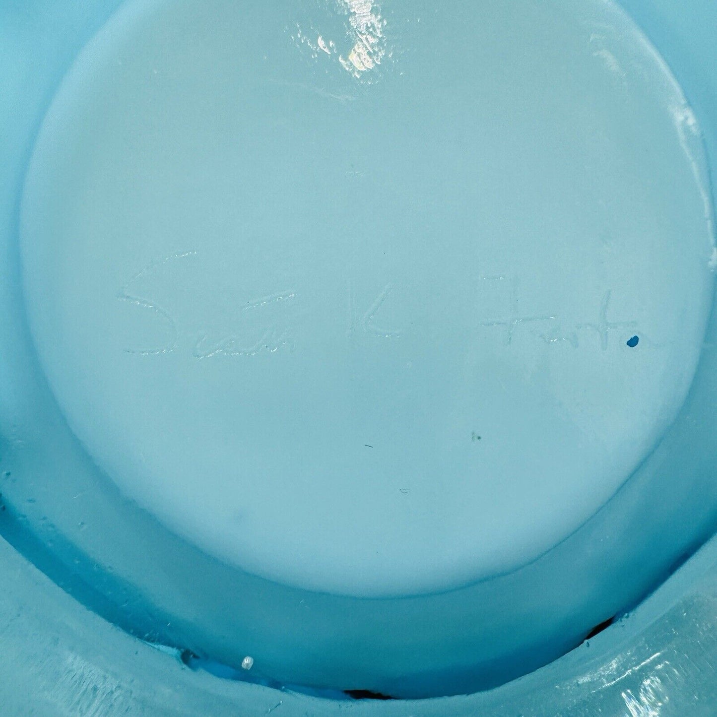 Fenton Art Glass Blue Drapery Small Vase MCM 6” Vintage USA Rare