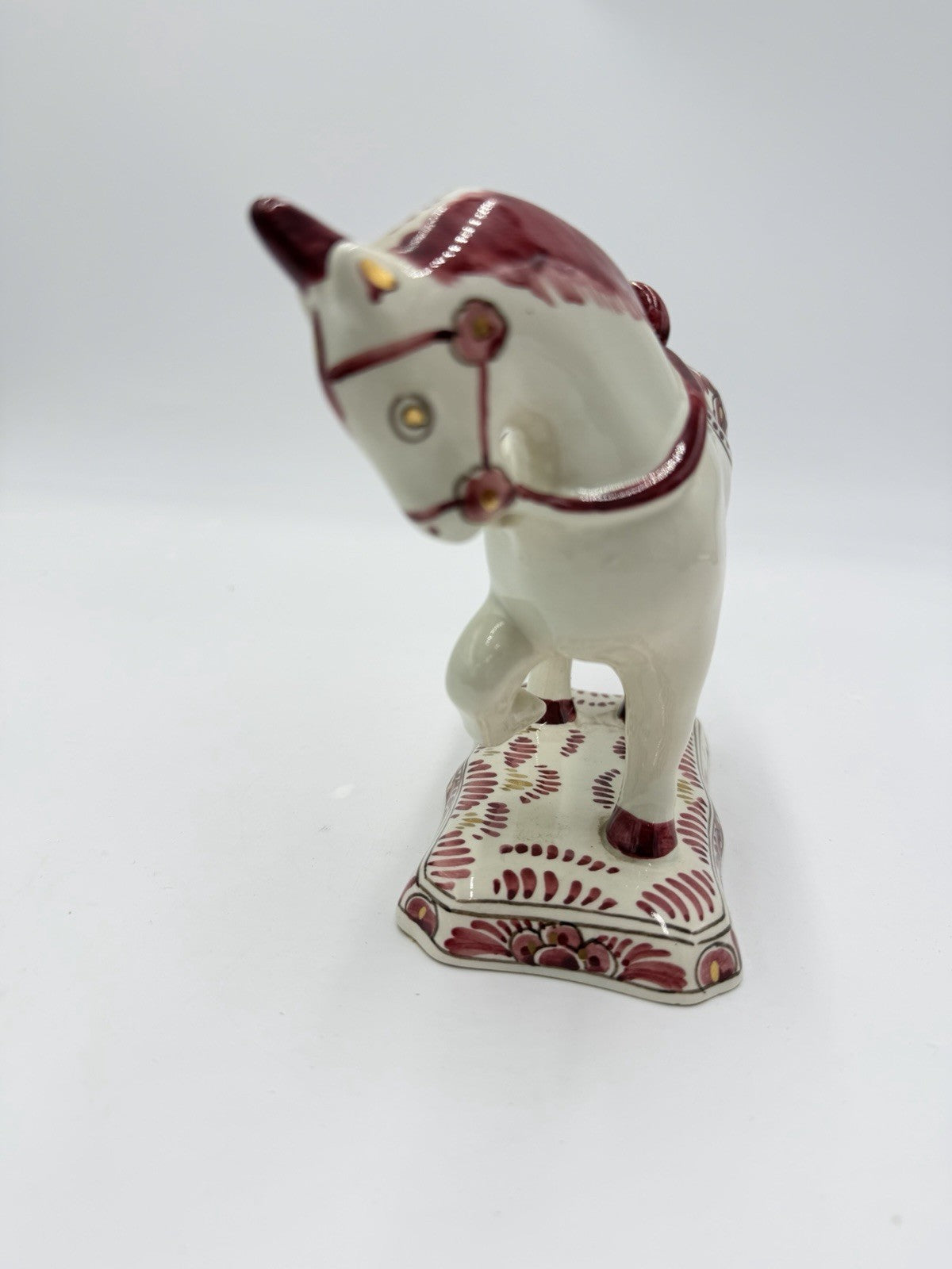 Rare Delft Holland ROOD RED VELSEN Pottery unicorn horse Figurine 809