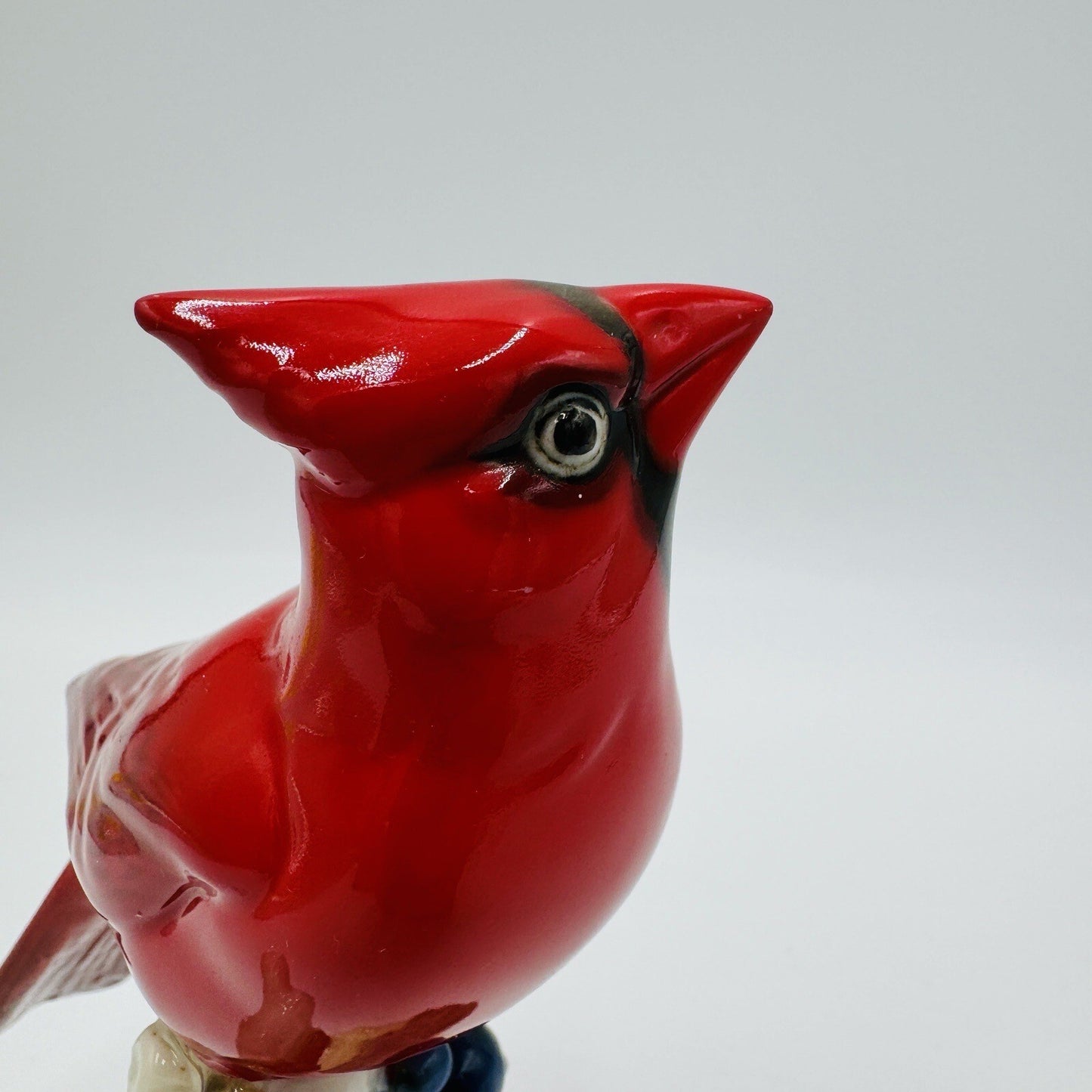 Hutschenreuther Kunstabteilung Cardinal Bird Figurine Porcelain Germany Red Vtg
