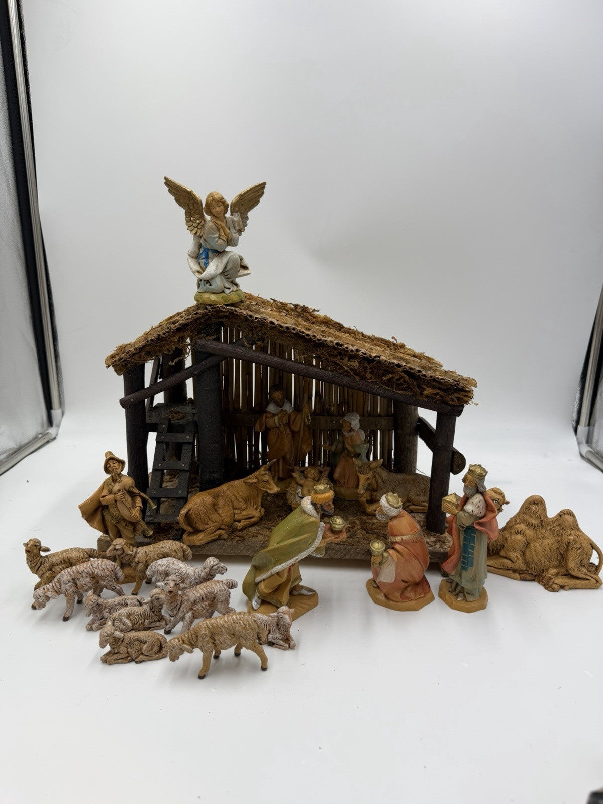 Vintage Fontanini Italy Nativity 22 Pcs + Stable Set Christmas 5” Figurines