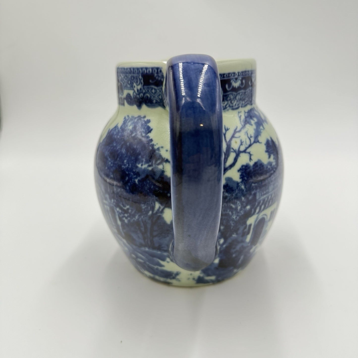Antique Victorian Ware Ironstone Blue & White Pitcher Porcelain 1920