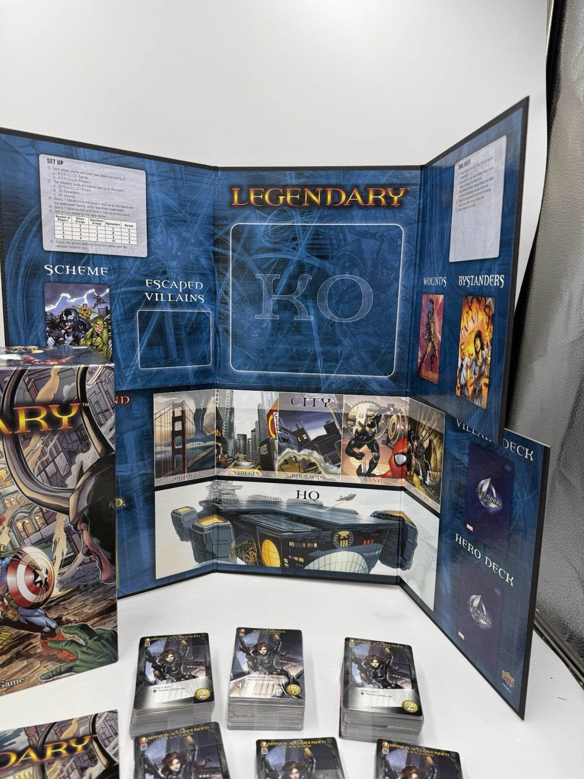 Marvel Legendary Deck Building Card Game 2012 6 Sealed Decks Rule Book & Board