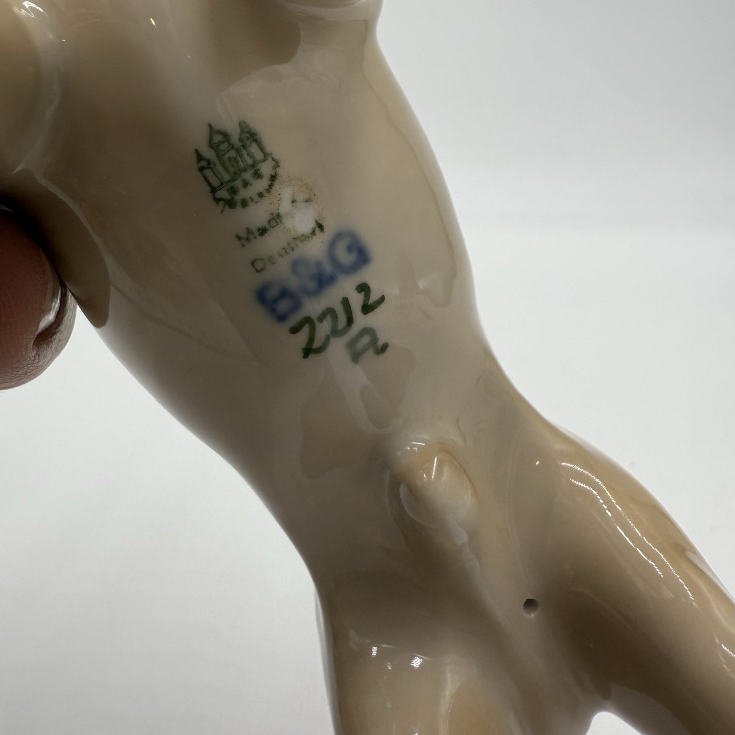 Bing & Grondahl porcelain german Boxer dog 2212 Denmark figurine vintage 4”x6”