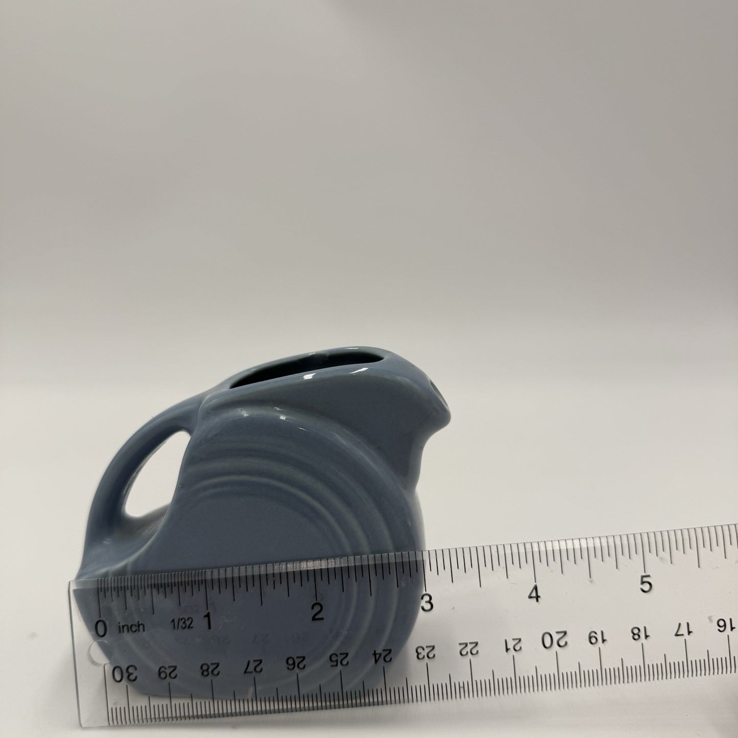 Vintage 1998 Fiesta USA Mini Pitcher Blue 3” Disc Collectible Periwinkle Blue