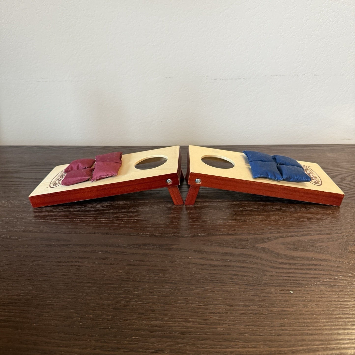Barrington Table Top Bean Bag Toss Game Wooden Corn Hole Office Desk Size