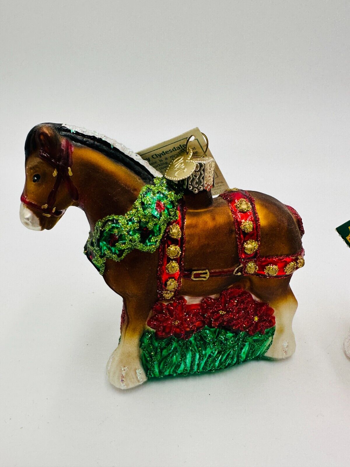 Old World Christmas Clydesdale Ornament 1st Bear 12255 Glass Blown Holiday