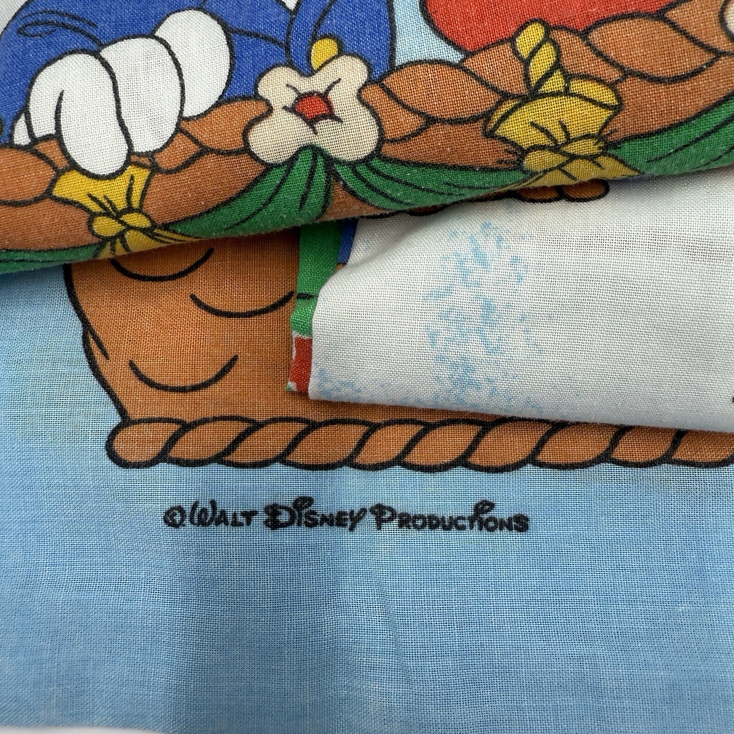 Walt Disney Mickey Air Mobile Double Sheet Set Flat Fitted 2 Pillowcases Vintage