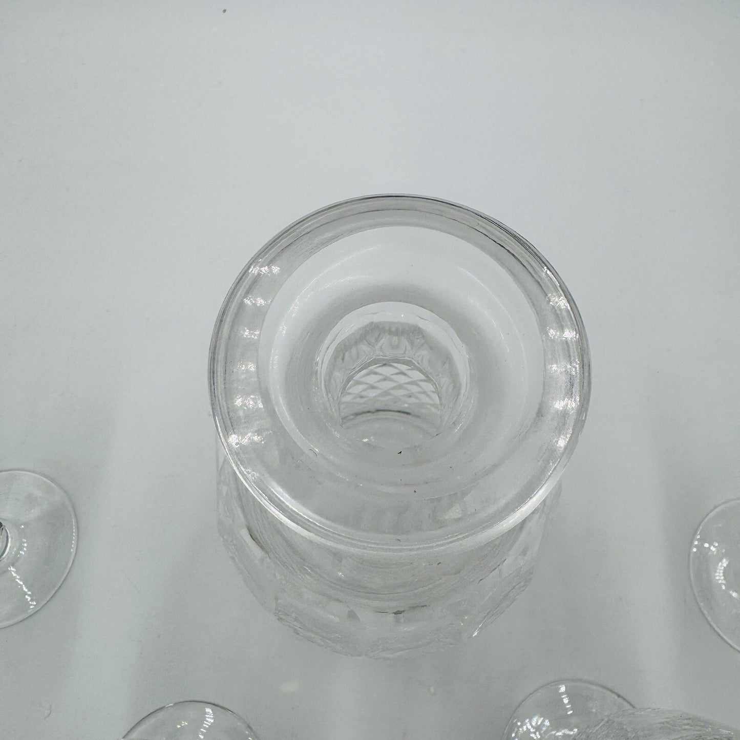 Waterford crystal colleen pattern decanter & 4 claret wine glasses Irish Clear