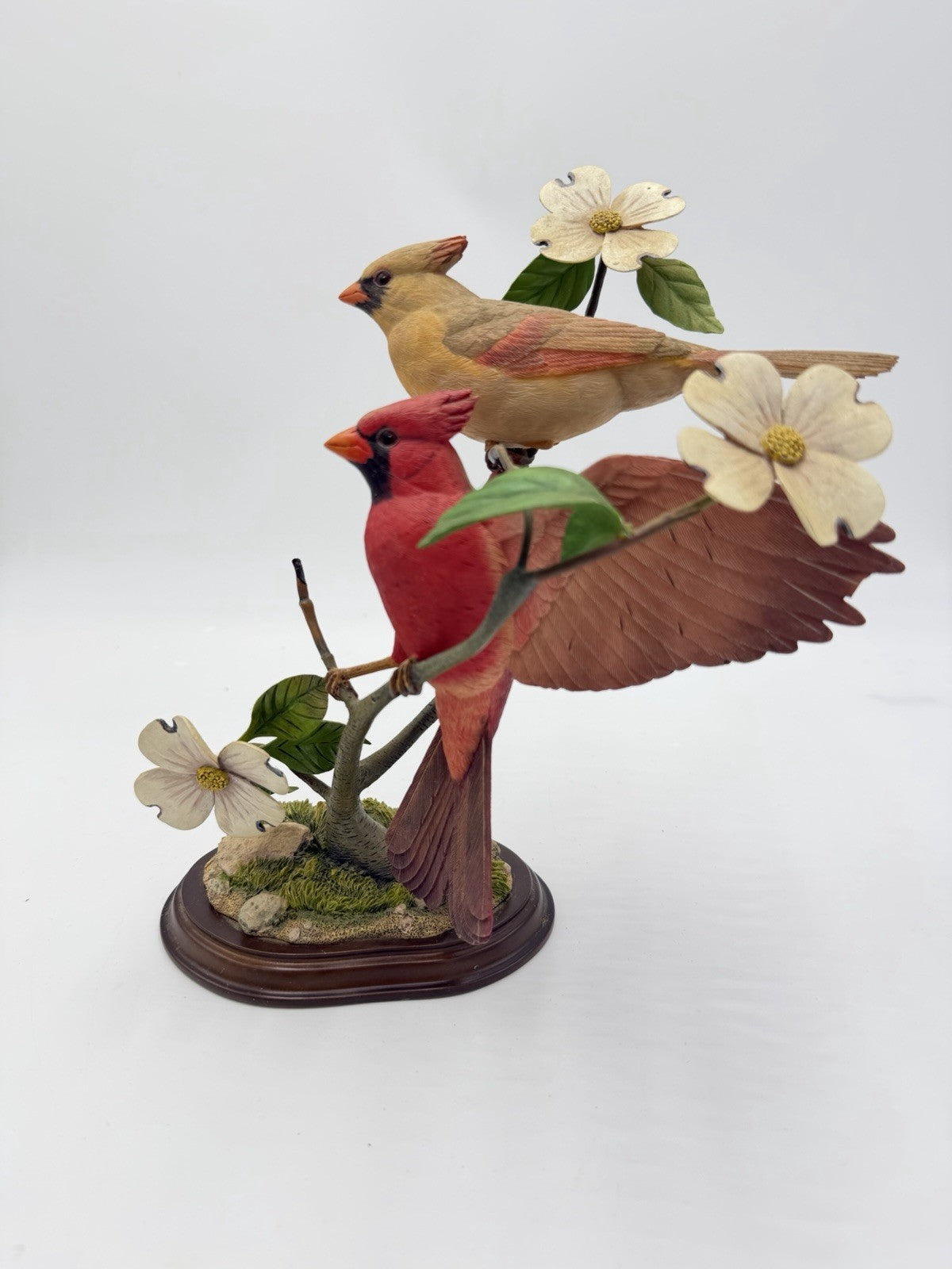 Danbury Mint Spring Romance Cardinals Flower Branch By Jeff Rechin Figurine