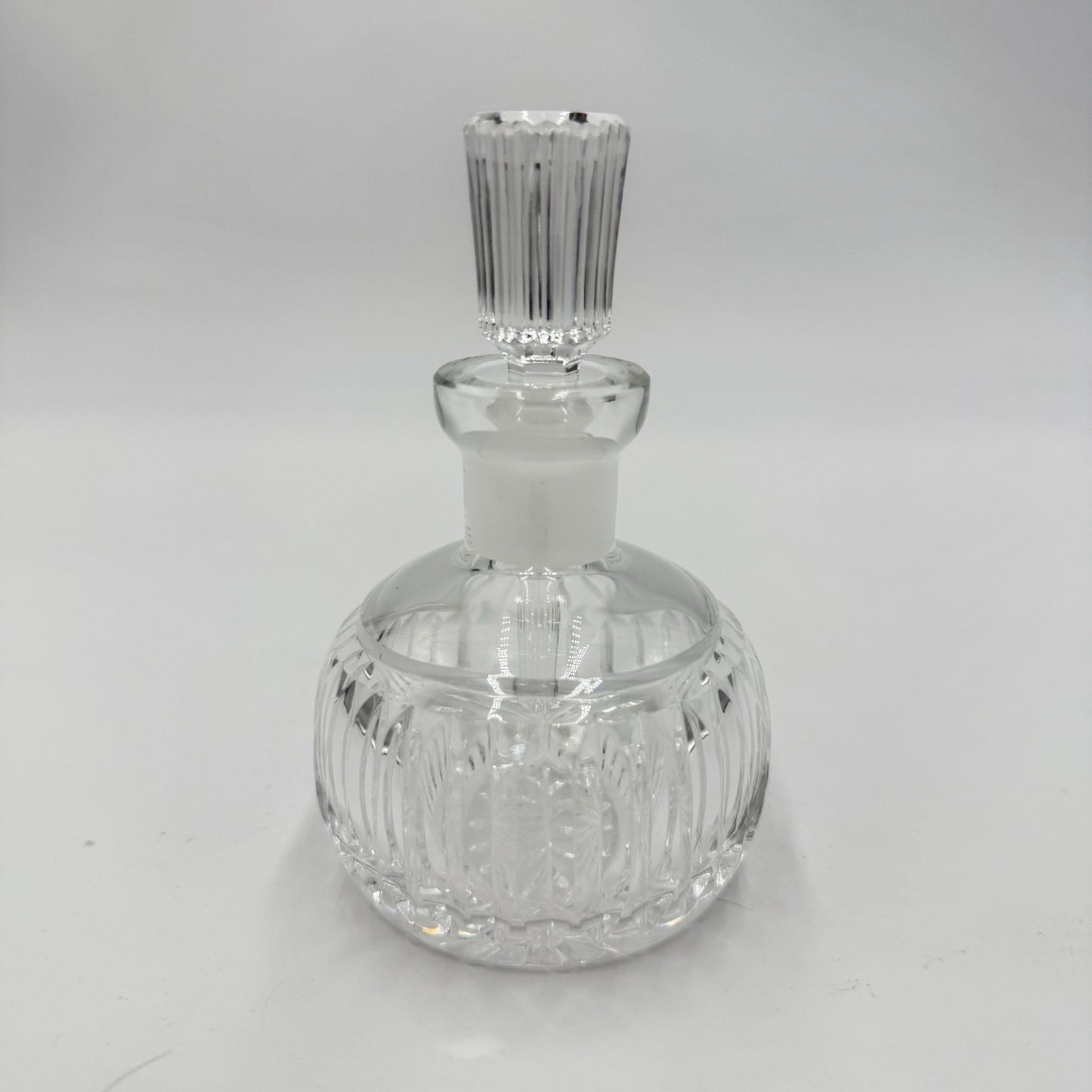 WATERFORD CRYSTAL Vanity Round Perfume Bottle & Stopper 4 5/8 in Irish Cut