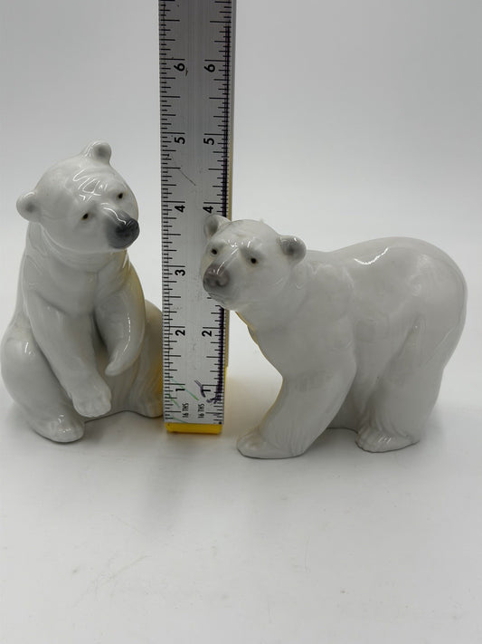 Lladro Polar Spain Porcelain Pair Polar Beats Figurine White Juan Huerta 70s