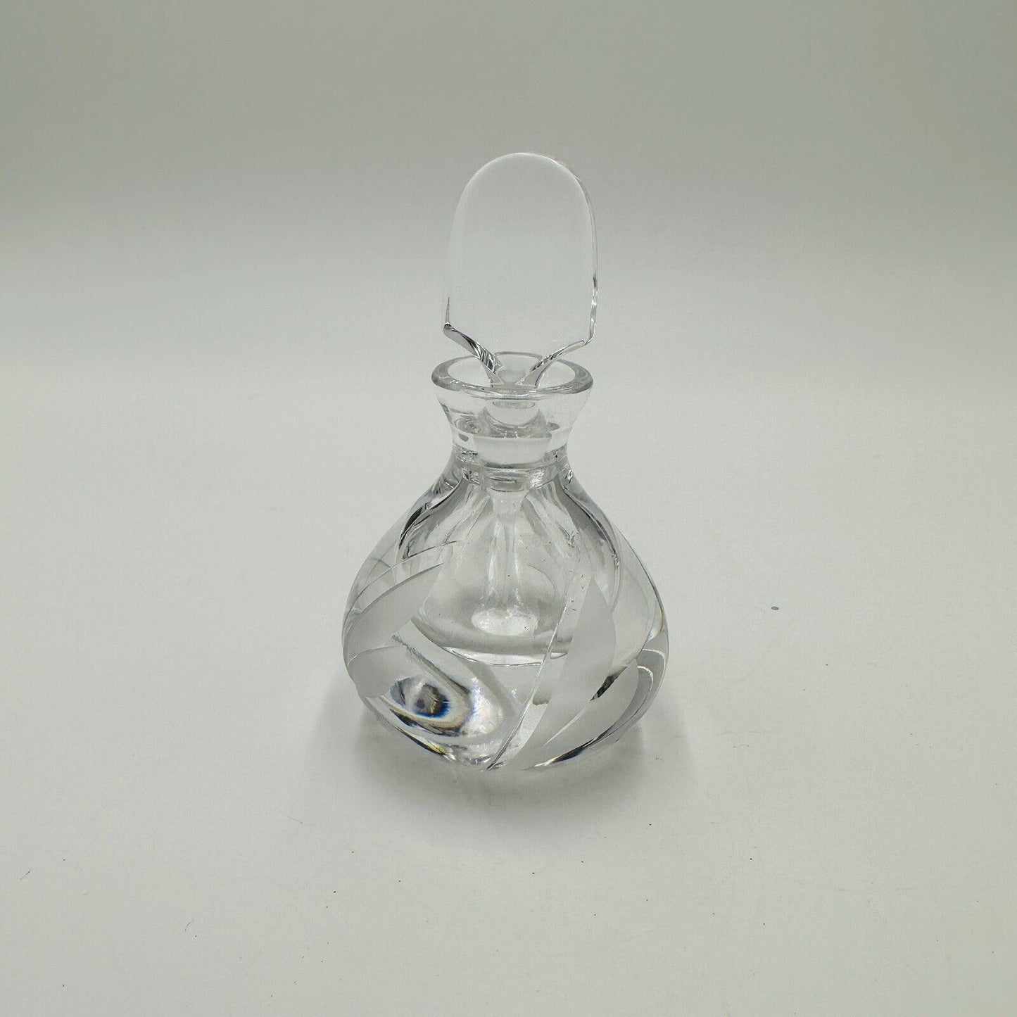 Atlantis Lead Crystal Perfume Bottle with Stopper 3.5in H Vintage Women's Decor