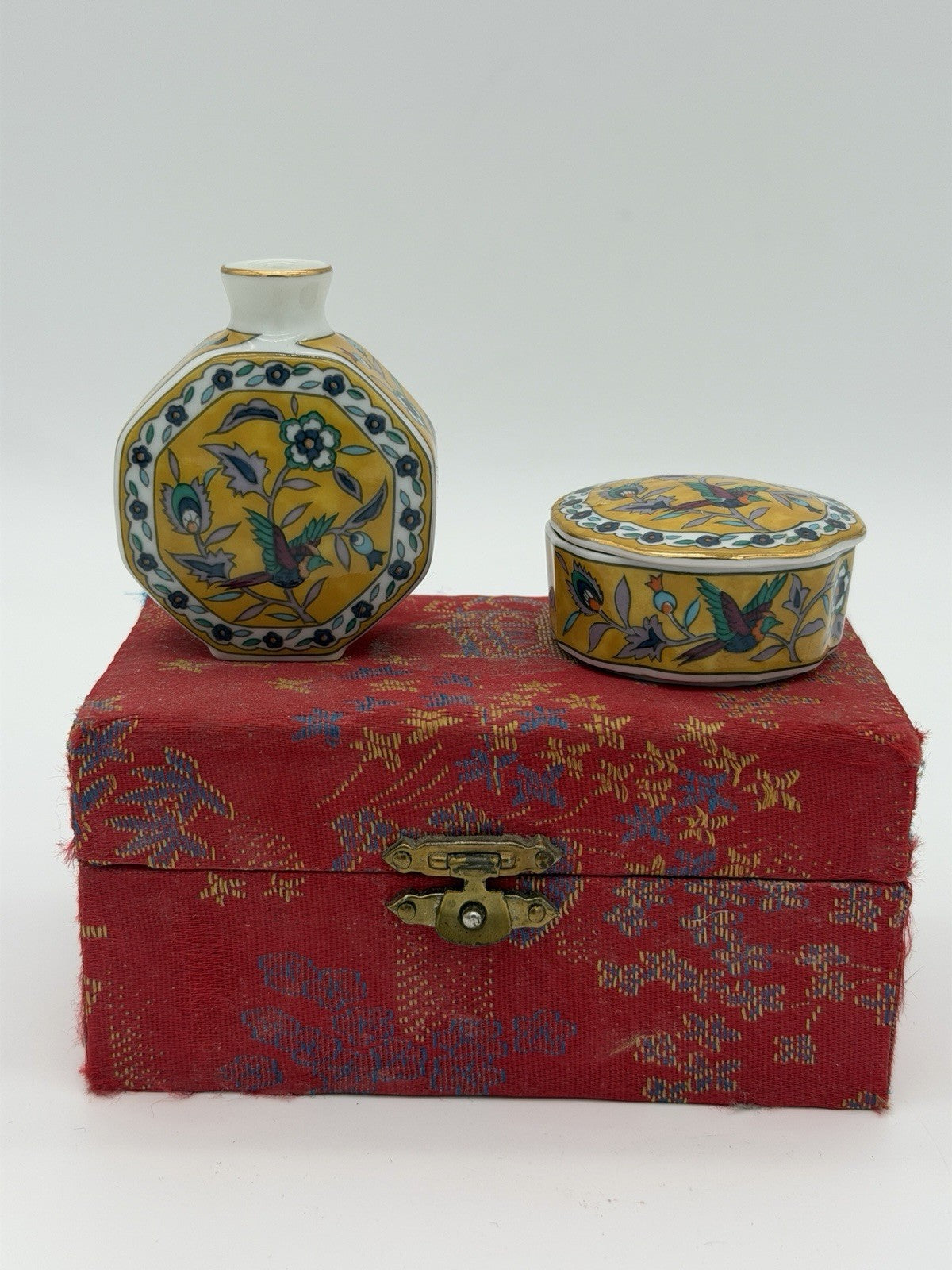 Takahashi Pottery Japanese Porcelain San Francisco Asian Kutani Miniature Set 2”