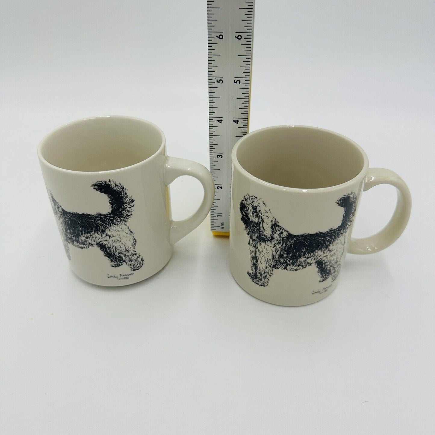 Cindy Farmer Coffee Mug Otterhound Dog Set 2 Serveware Ceramics Vintage