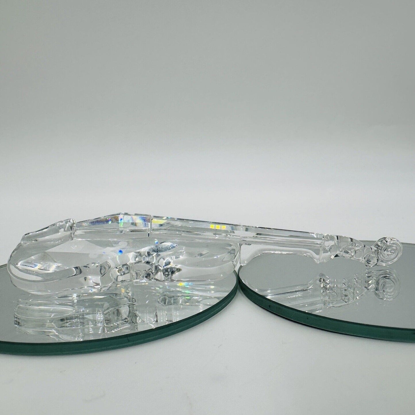 Swarovski Crystal Austria Violin Figurine Clear Iridescent Marked (no Bow)